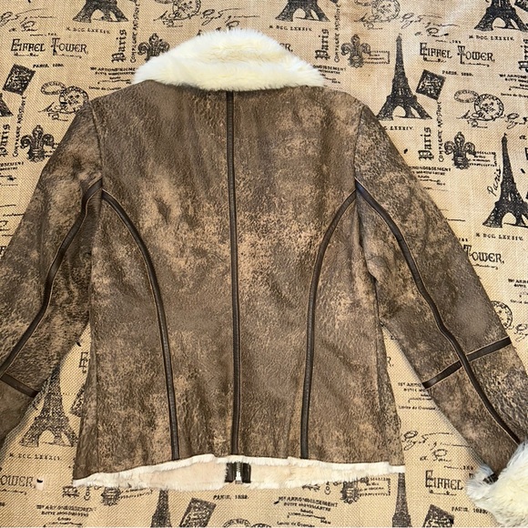 Express Vntg Distressed Genuine Suede Leather Zip Up Softest Faux - Picture 13 of 15